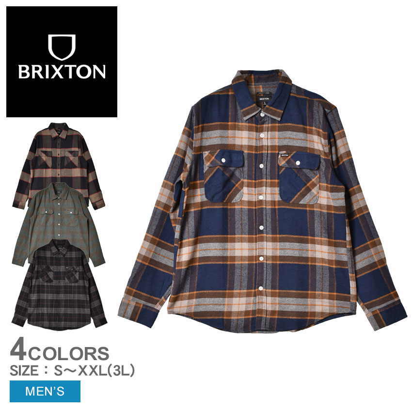 BOWERY L/S FLANNEL 01213 メンズ ウエア トップス ネルシャツ 長袖シャツ 長袖 シンプル ブランド ストリート カジュアル おしゃれ ブラック 黒 グレー