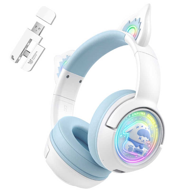 ONIKUMAGAMING　ゲーミングヘッドセット 猫耳ヘッドセット 無線　B5WB