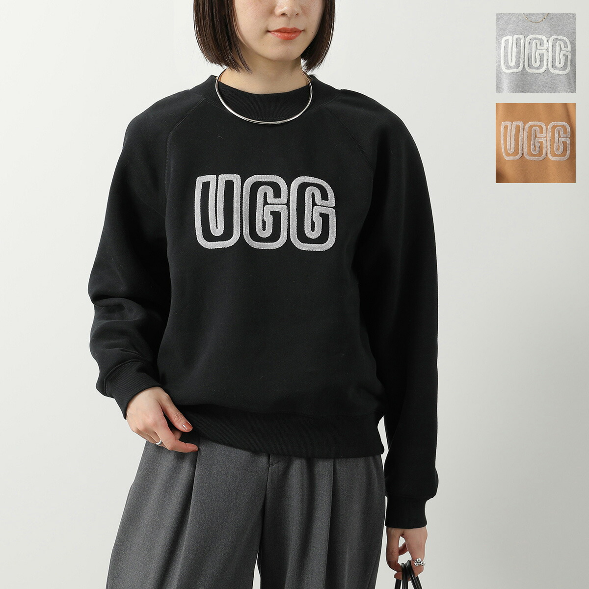 UGG アグ スウェットシャツ Logo Crewneck ロゴ クルーネック 1171477 レディーストレーナー スウェット 裏起毛 長袖 カラー3色