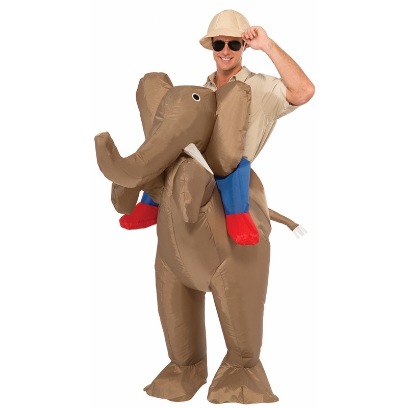 コスプレ 仮装 ゾウに乗った探検家 【 コスプレ 衣装 ハロウィン 仮装 パーティーグッズ おもしろ コスチューム 着ぐるみ 大人用 エアブロー エアブロウ おもしろ着ぐるみ 面白コスチューム 空気でコスチューム一式