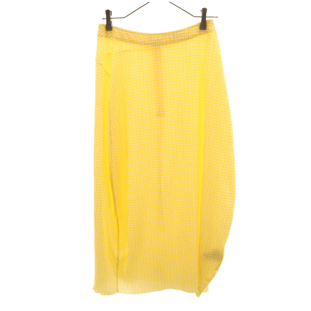 イタリア製 ロング丈 スカート 34 イエロー レディース