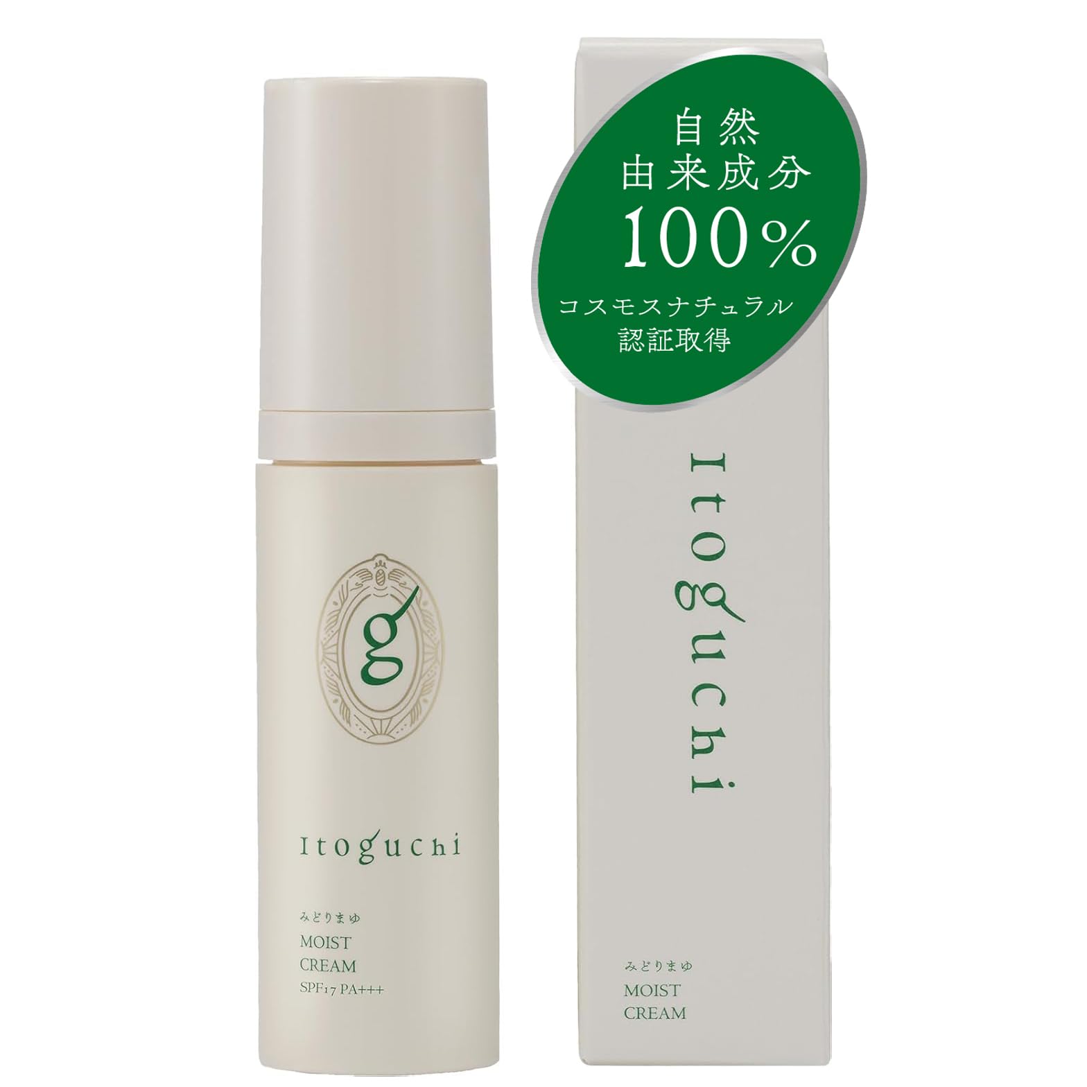 【シルクの力でUVカットも】 Itoguchi (イトグチ) みどりまゆ モイストクリーム シルクの力だけでUVカット フェイスクリーム 40g 自然由来成分100% オーガニック