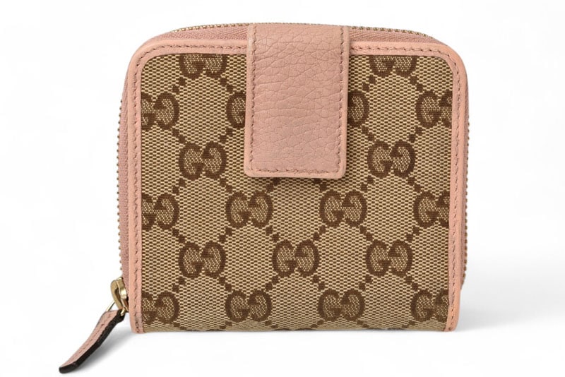 グッチ 財布/二つ折り GUCCI 折財布 GGキャンバス GGベージュ/ピンク 346056【中古】