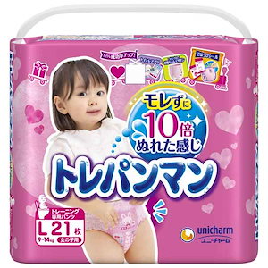 トレパンマン　トレーニング専用パンツ　女の子用　Ｌ　21枚入