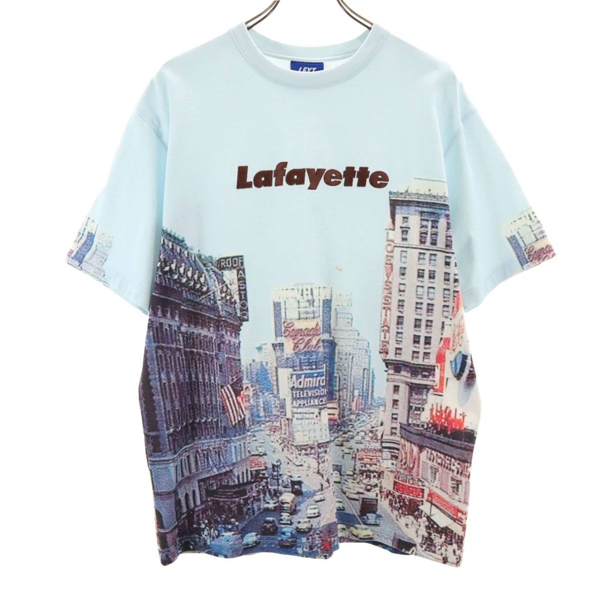 LFYT エルエフワイティー miss old NEW YORK フォトプリント 5分袖 Tシャツ L ライトブルー メンズ 古着 4,698円