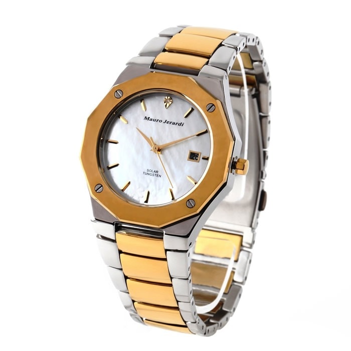 腕時計 ソーラー 1Pダイヤ タングステン カレンダー MJ032-2