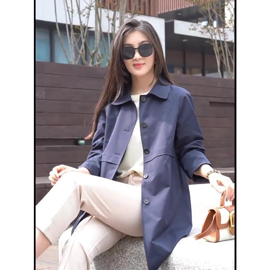 迅速発送 ステンカラーコート スプリングコート 秋 レディース アウター 春コート ミディアム 秋物 トレンチコート ゆったり カジュアルコート 通勤