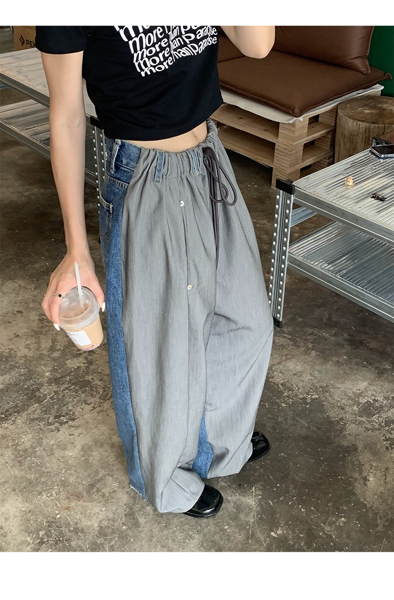 韓国ファッション ロングパンツ カジュアルパンツ 快適である ジーンズ スリム 縫付