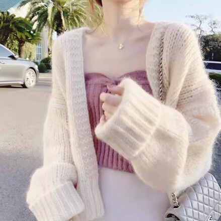 ルーズ カーディガン ショート丈 長袖 ウール モヘア かわいい 大人可愛い きれいめ カジュアル 大人 上品 おしゃれ お洒落 かっこいい 大人女子 ラフ ラブリー キュート ガーリー ルーズ