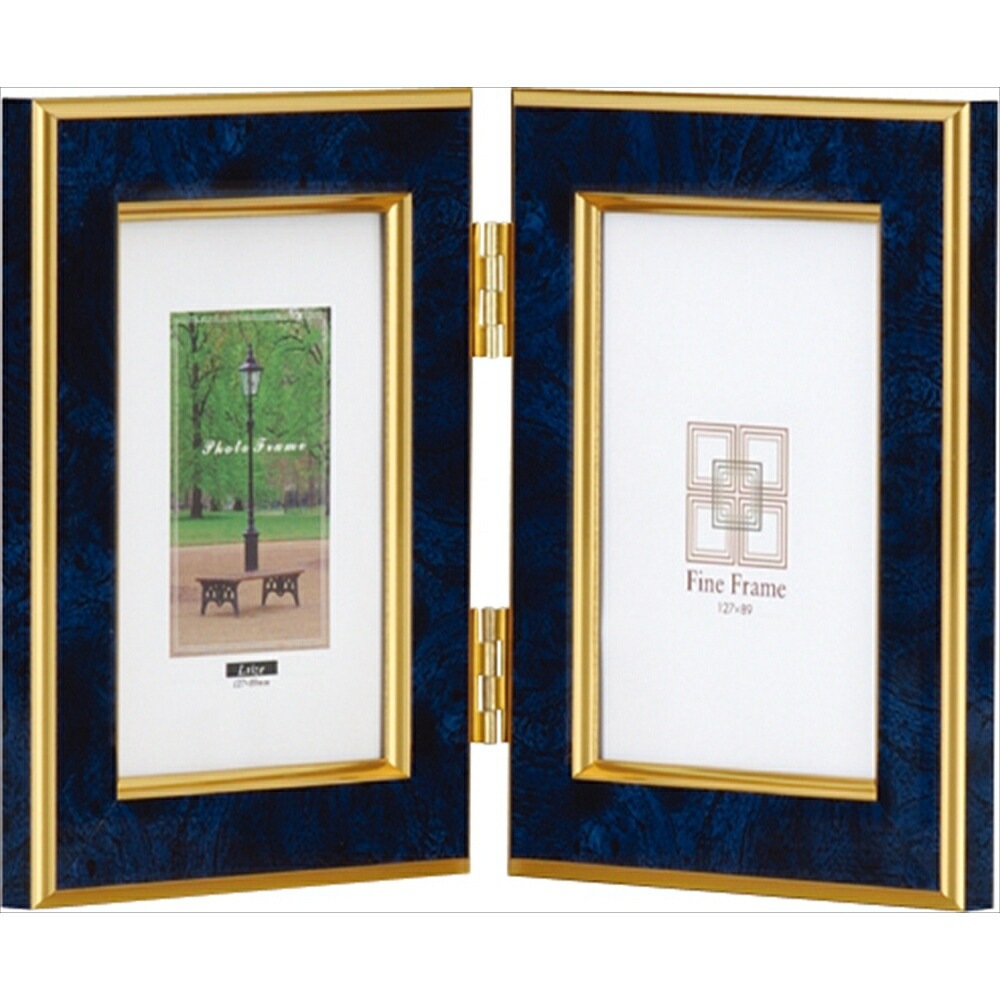 （まとめ買い）マーブル 樹脂製フォトフレーム L縦2面 ブルー フ-TP-151-B [x3]