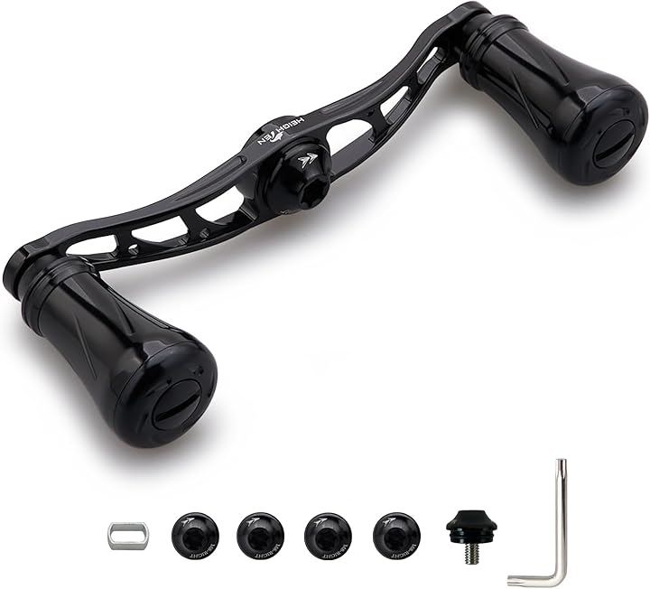 リール ハンドル 19mm ノブ搭載 シマノ SHIMANO ダイワ DAIWA アブ Abu 通用 ベイトリール Arch Pillar Series 915(90mm - ブラック)