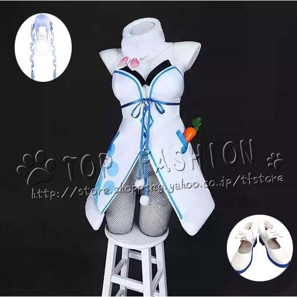 【品質良い 大好評中】バーチャルYouTuber VTuber 風 兎田ぺこら コスプレ衣装 ウィッグ 靴 cosplay コスチューム ハロウィン クリスマス