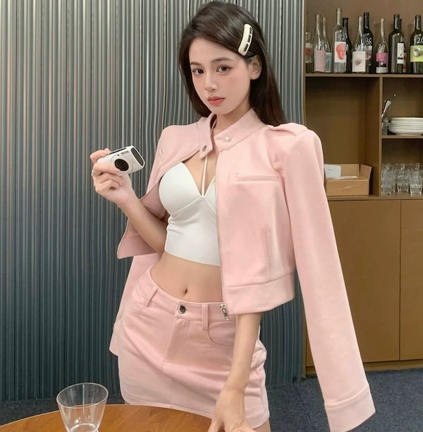 スカラップショートジャケット ピンク popupshop】スカラップショートジャケット【会場お渡し】 | 3