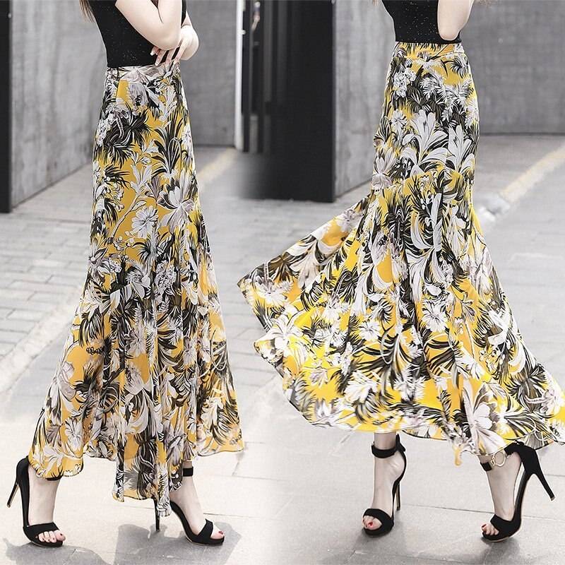 【超お得1つ買うと10個もらえる】急速出荷スカート ボトムス レディース きれいめ 春夏 シフォン マーメイドスカート シフォ