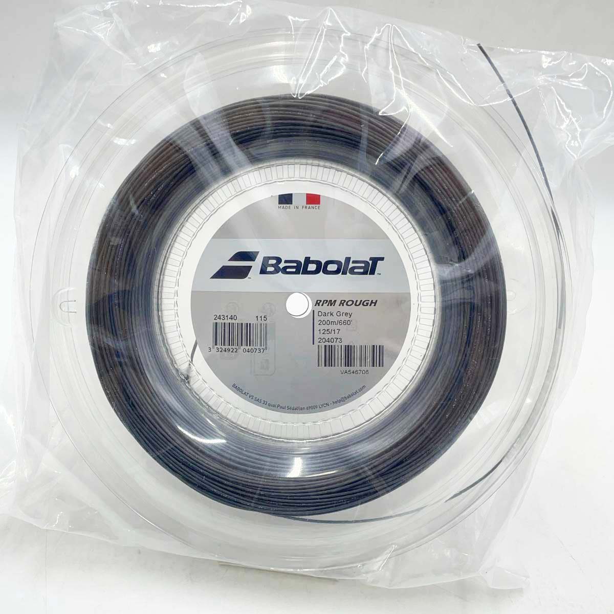 【中古・未使用品】バボラ RPM ROUGH 125 硬式テニス ストリング ガット 200m ロール ダークグレー 243140 BABOLAT 1.25mm