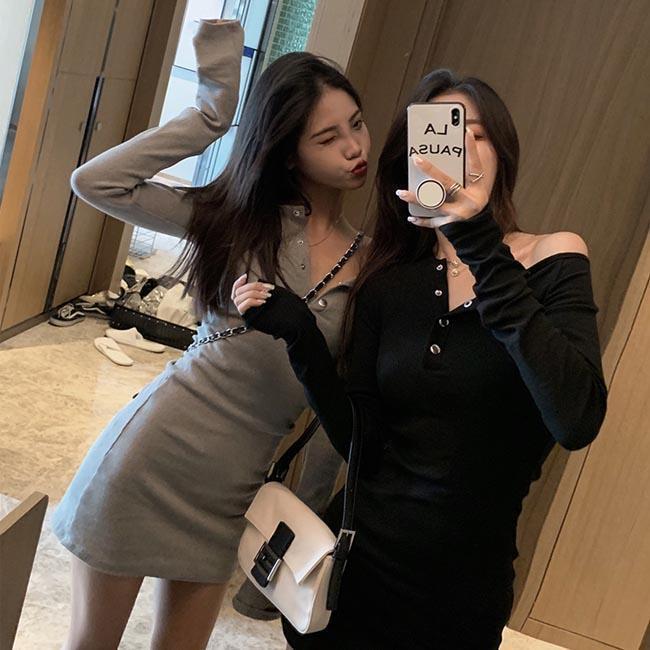 春 夏 長袖ワンピース レディース ワンピース タイト スリムワンピース ストレッチ性 ショートワンピ 黒 ミニ丈ワンピース タイトワンピース 4,585円