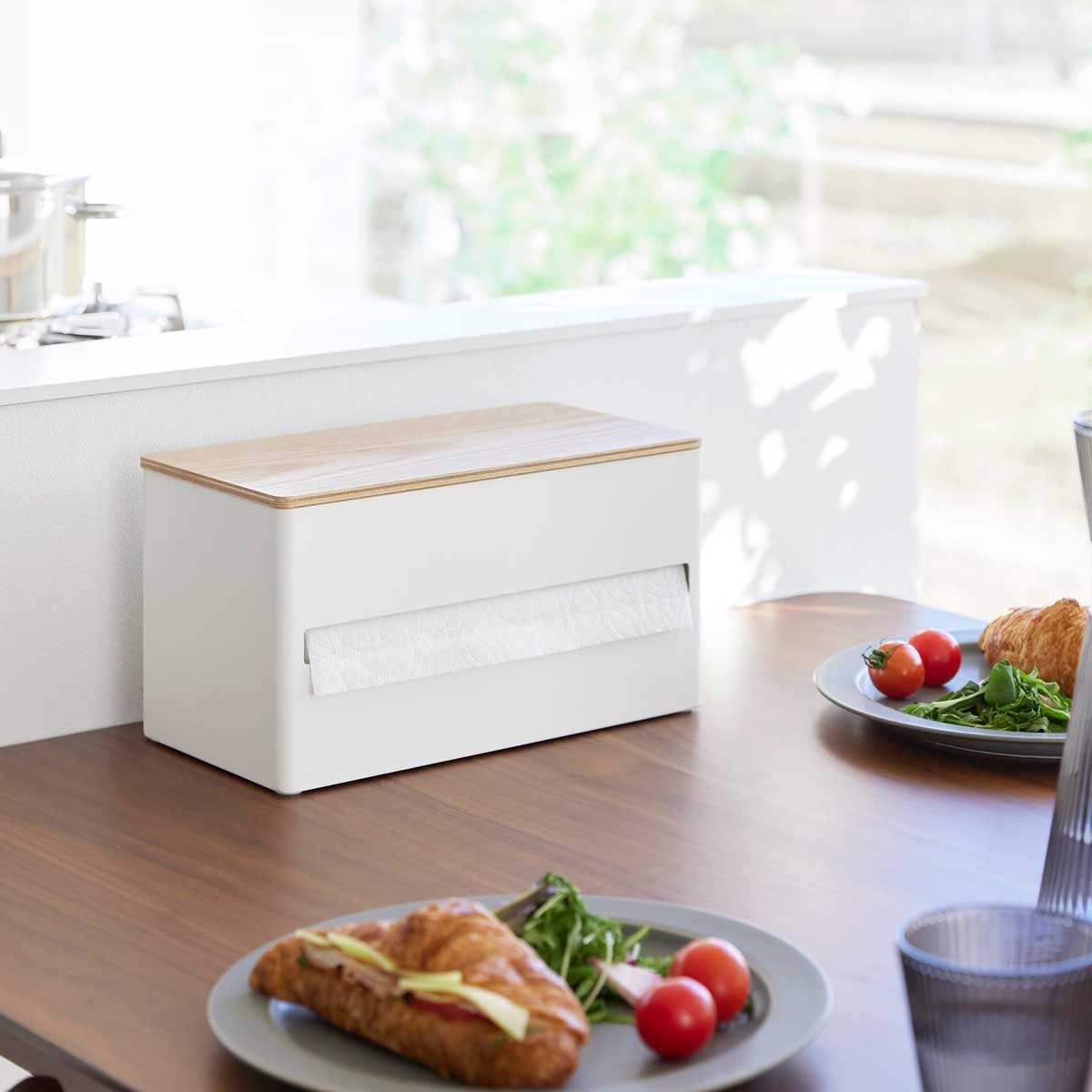 キッチンペーパーホルダー 山崎実業 RIN リン 片手でカット隠せるキッチンペーパーホルダー L 1645 ナチュラル