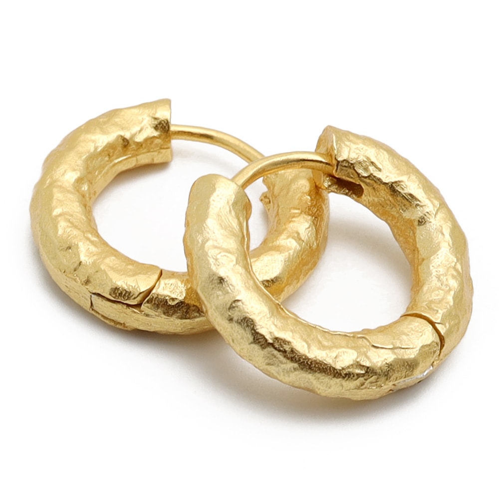 925 チャンキー フープピアス 槌目 [ce120]ピアス