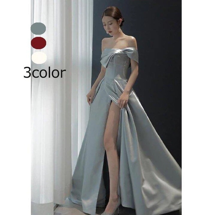 Hot!!!ウエディングドレス ロング丈ドレス パーティードレス オフショルダー フォーマル 結婚式ドレス 披露宴 二次会 お呼ばれ 演奏