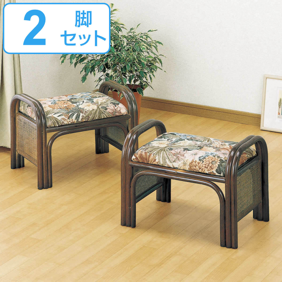 限定版 楽々座椅子 籐 ハイタイプ 座面高31cm 2個組