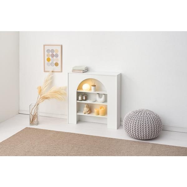 マントルピース 棚 ラック かわいい 白 おしゃれ アンティーク 3段 完成品 ホワイト エレガント 本棚 可動棚 キャビネット 16,330円