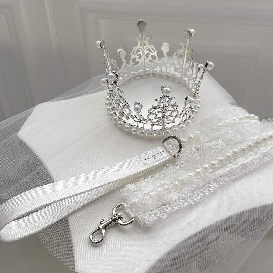 【即納】[OMGM] white pearl leash 120cm リード/ドッグリード/散歩