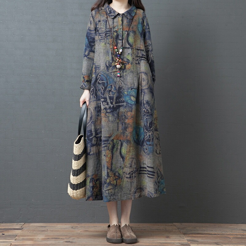 ワンピース レディース 秋 40代 50代 60代 70代 若みせ きれいめ 長袖 ロング 大きいサイズ 体型カバー 韓国 上品 同窓会 おしゃれ