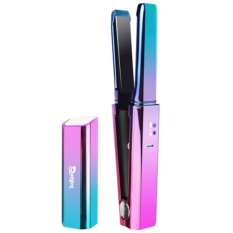 ヘアアイロン 2way ストレート & カール 両用 USB 充電式 小さい トラベル コードレス ワイヤレス ミニ 小型 持ち運び式 車内用 携帯ヘア アイロン コンパクトイオン コンパクト レディ