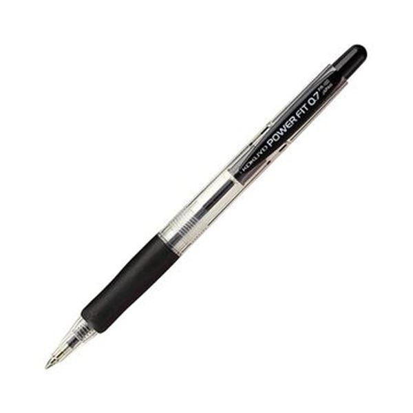 （まとめ）コクヨ 再生樹脂ボールペン（パワーフィット）0.7mm 黒 PR-100D 1セット（10本）(×20セット)