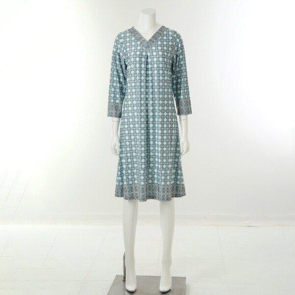 WGN379W_379ボーダー柄ワンピースイージーウェア