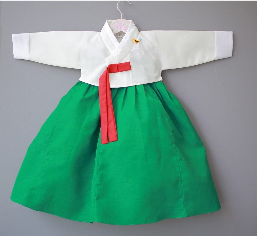 子供用 チマ チョゴリ 女の子用 可愛い系 緑色 グリーン 1号-6号