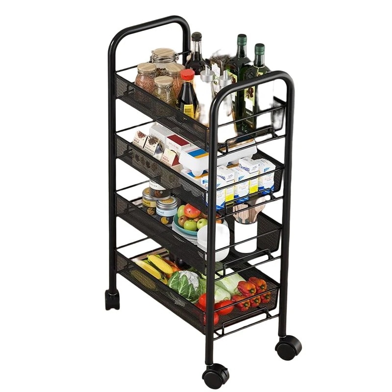 インストールが簡単 キッチンワゴン キャスター付き 収納ボックス 3段 キッチン 収納 三 収納四4段-96