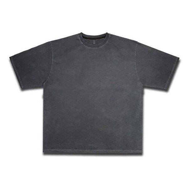 男女兼用クラック顔料ウォッシング半袖Tシャツ OF-TSH-Q004-チャコール