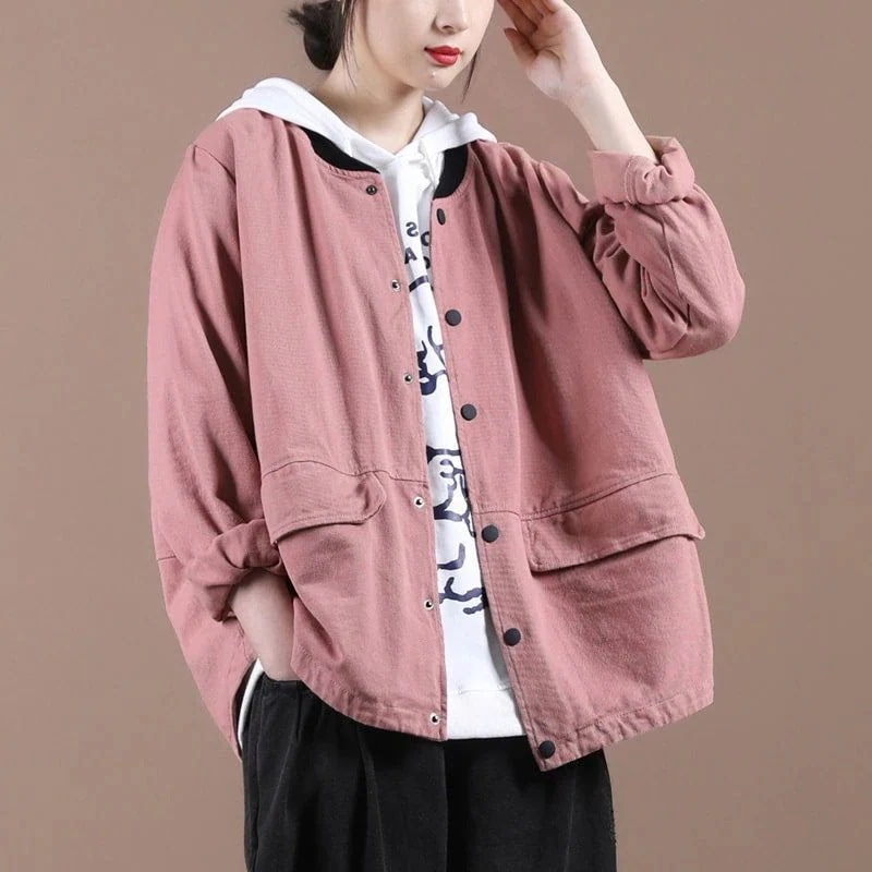 ブルゾン長袖ライトアウターレディースジャケットショート丈春秋大きいサイズ無地スウェットアウター2030405030%までに制限