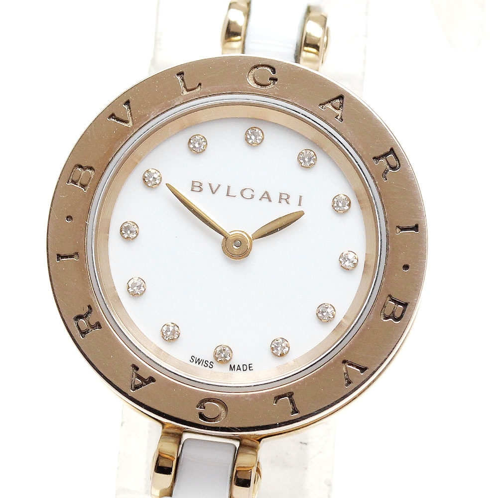 ブルガリ BVLGARI BZP23SGC B-zero1 K18PG 12Pダイヤ クォーツ レディース 箱・保証書付き_833485【中古】