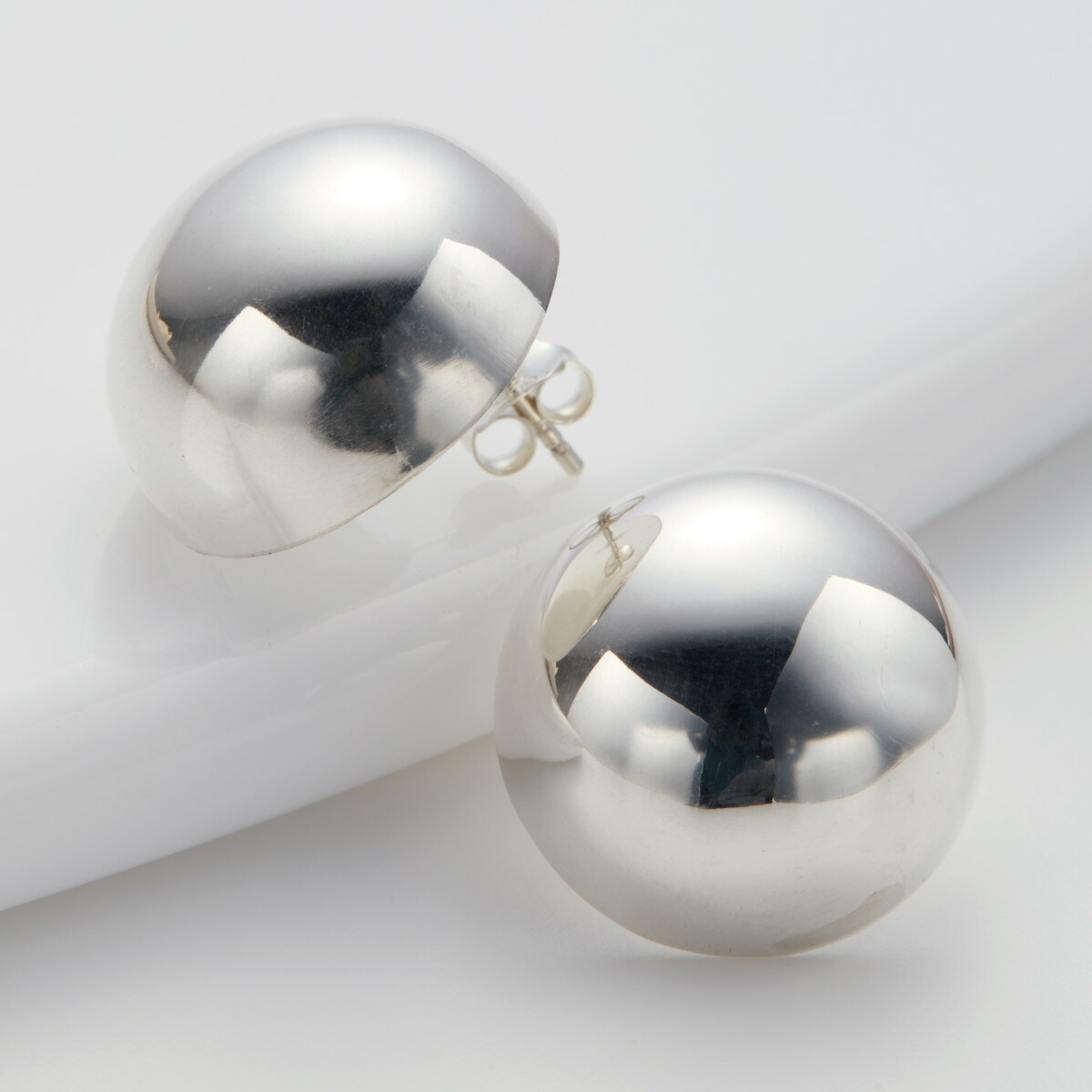 ピアス レディース シルバー925 ラウンド 半円 半球体 20mm シンプル 光沢 5,678円