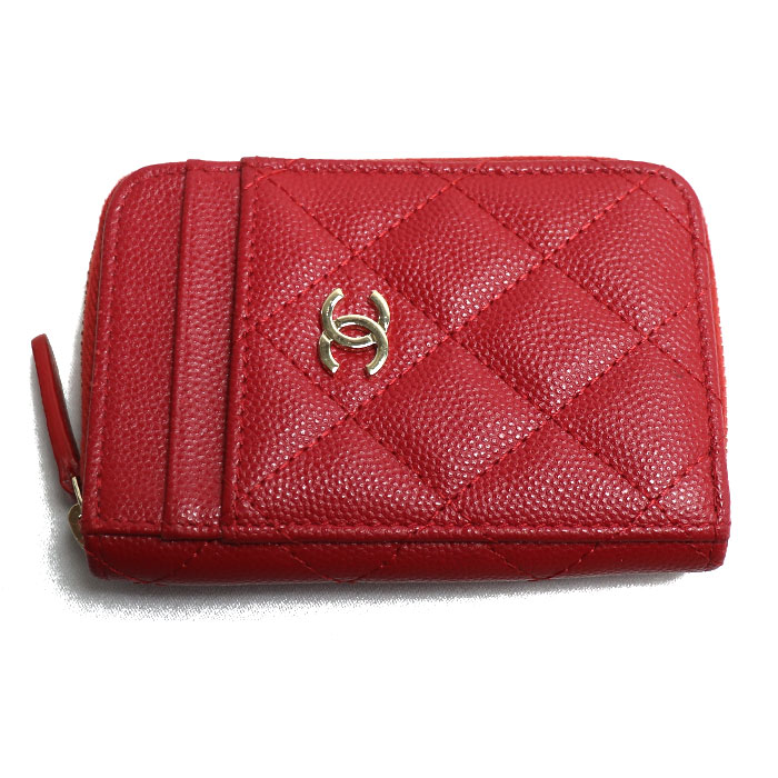CHANEL シャネル マトラッセ タイムレス クラシック コインケース レッド AP1650 レディース 中古