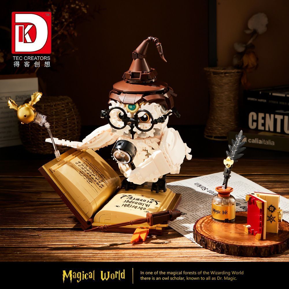 ライトなし得客魔法博士フクロウモデル装飾品 知育組み立てブロックおもちゃ クリスマスギフト