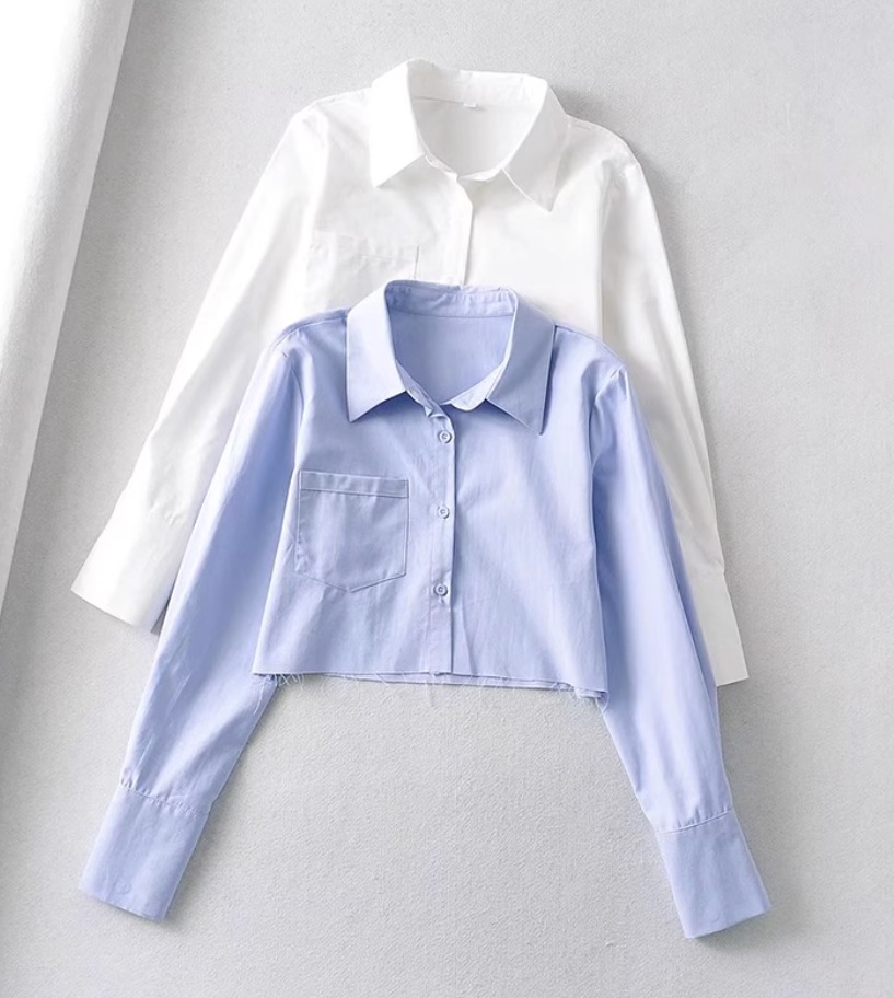 トップス デート モテアイテム シャツ ショート丈 コットン 大人可愛い きれいめ 上品 おしゃれ かっこいい 大人可愛い ラブリー キュート ガーリー クール モード系 セクシー エレガント 存在感