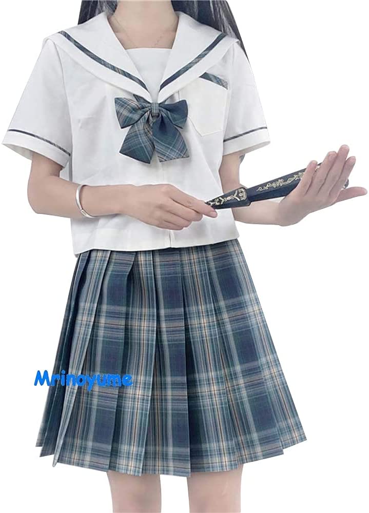 セーラー服 チェック柄 JK制服 女子制服 一本蝶結び付き 多色対応 未来ノ夢