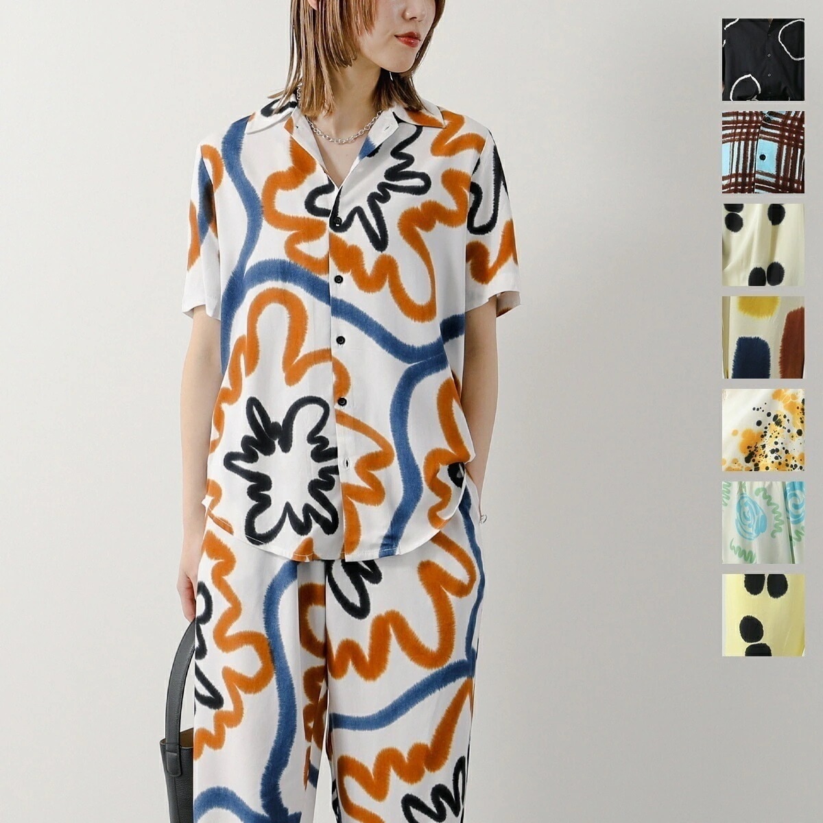 SUKU HOME スクホーム セットアップ Summer Night Pyjamas レディース 半袖 シャツ + イージーパンツ カラー8色