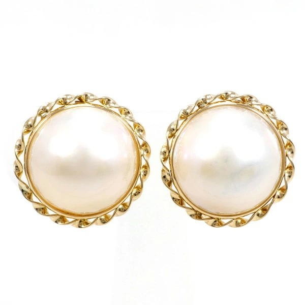 K18 18金 YG イエローゴールド イヤリング マベパール(真珠) ジュエリー 中古
