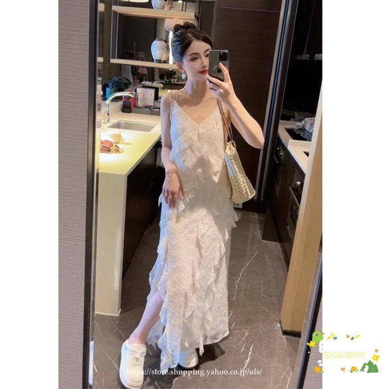 ワンピース リゾート 夏 ワンピ ノースリーブワンピ レディース ワンピ オフショルダー きれめワンピ ビーチワンピース マキシ ワンピ30代 40代 50代