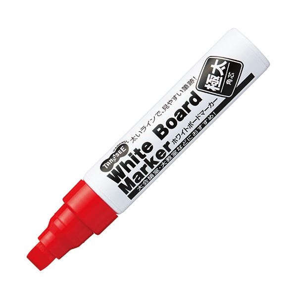 （まとめ） TANOSEE ホワイトボードマーカー 極太角芯 赤 1本 [x30セット]