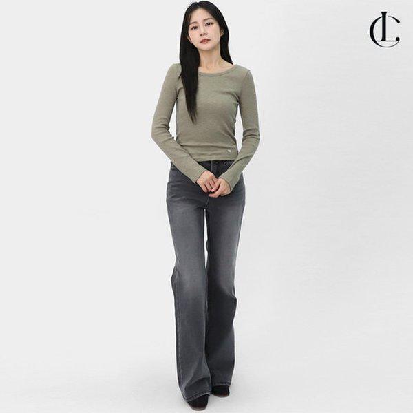 女性デニムパンツ グレージーンズ デニム ノンスパン ワイド ブーツカット ジーンズ LIN081