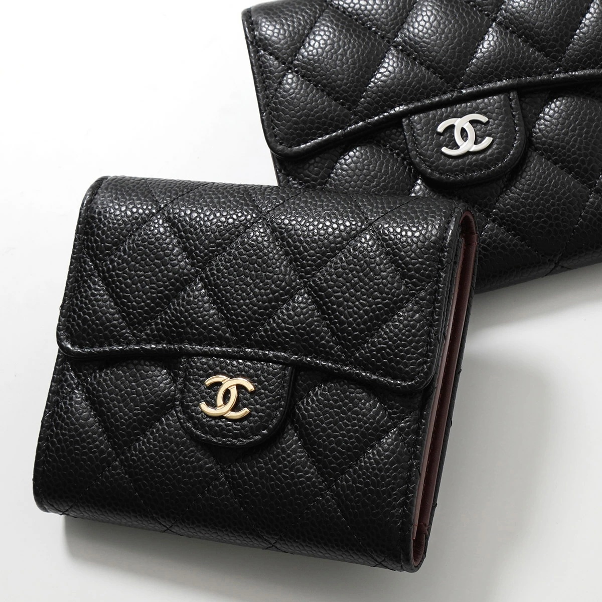 CHANEL シャネル 二つ折り財布 AP0231 Y01588 Y01864 Y01295 C3906 レディース MATELASSE マトラッセ カーフスキン ラムスキン ミニ財布 カラー3色