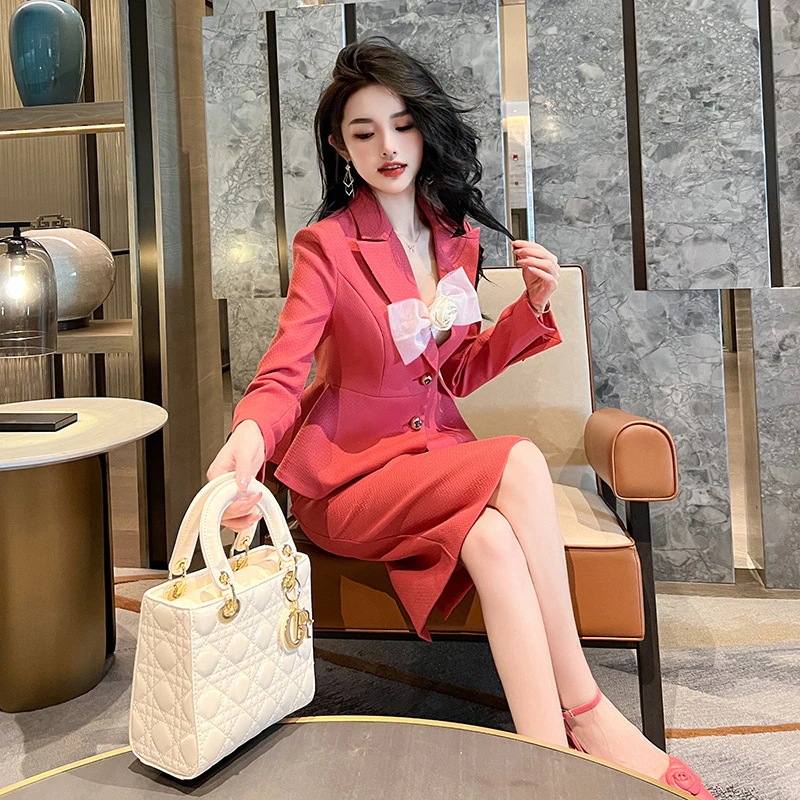 2024新品 通勤 セットアップ スーツ＋キャミワンピース 蝶結び ドレス パーティー キャバ 大人 同窓会 披露宴 卒業式 結婚式 演奏会 ウェディング 二次会 メガ割