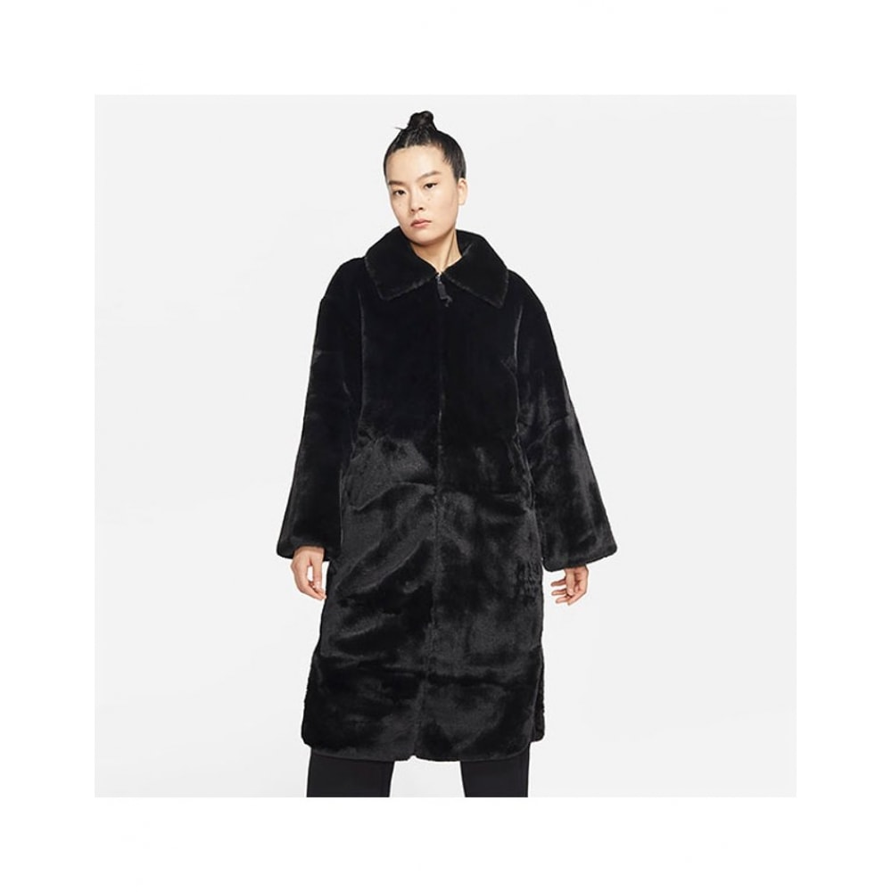 ナイキジップアップジャンパーウィメンズフェイクファーロングジャケット DQ6839-010 S2211