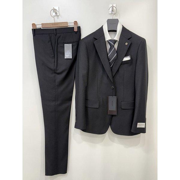 男性プレミアム純毛春夏ウール100％ダークチャコール面接礼服婚主正装スーツ洋服セット115ビッグサイズ