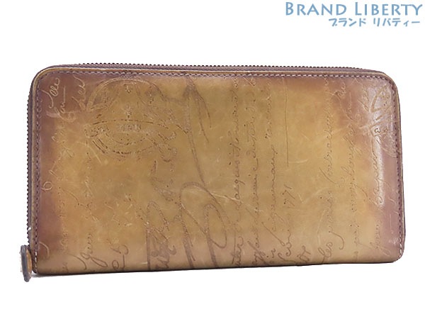 ベルルッティITAUBAイタウバカリグラフィスクリットレザージップ長財布ラウンドファスナー長財布ブラ